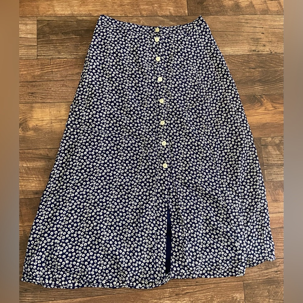 GAP Blue Floral Midi Skirt